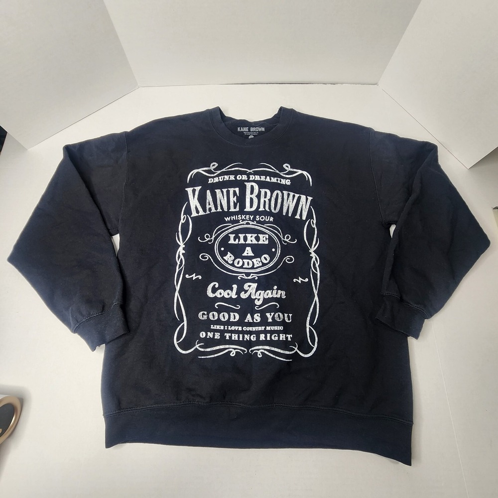 Goodie Two Sleeves Drunk Or Dreaming Kane Brown Crew Neck Sweatshirt Large Women